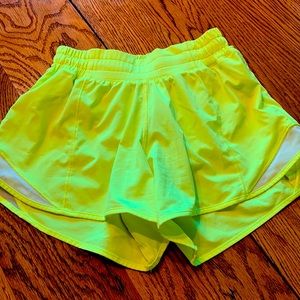Lululemon fluorescent yellow shorts